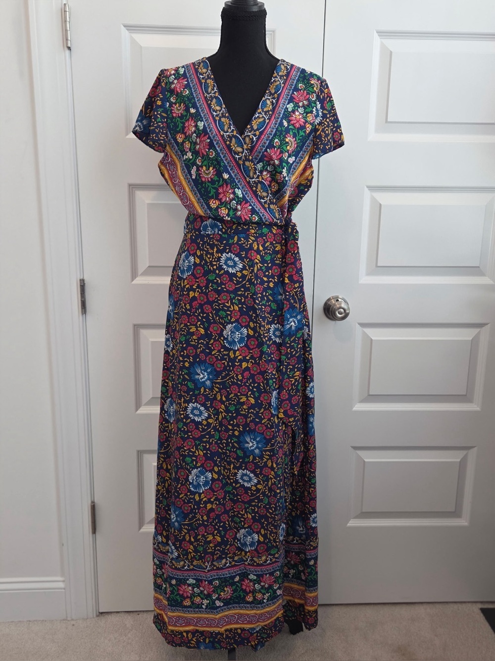 Boho Floral Wrap Maxi Dress